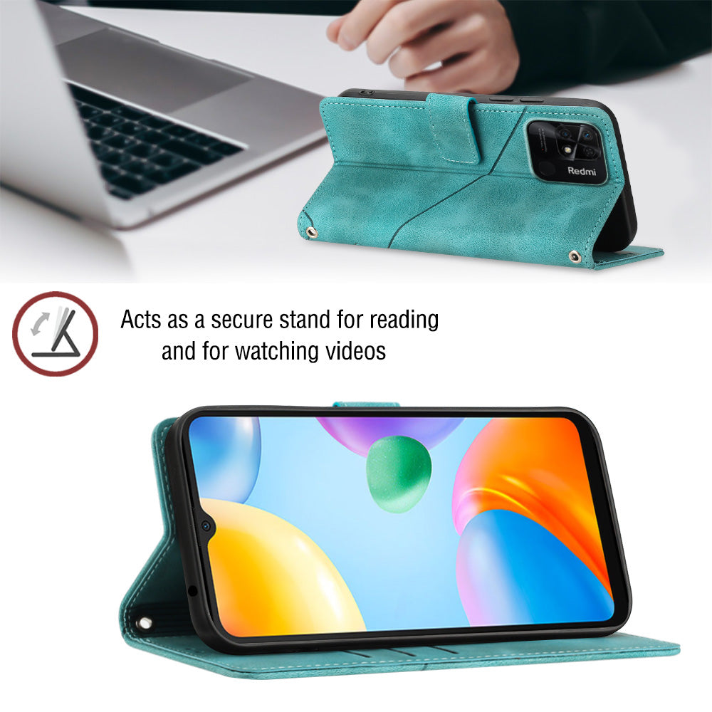 For Xiaomi Redmi 10C 4G Redmi 10 (India) 4G PT005 YB Imprinting Series-6 Cell Phone Case Stand Wallet Skin Touch Leather Phone Cover For Xiaomi Redmi 10C 4G Redmi 10 (India) 4G PT005 YB Imprinting Series-6 Cell Phone Case Stand Wallet Skin Touch Leather Phone Cover